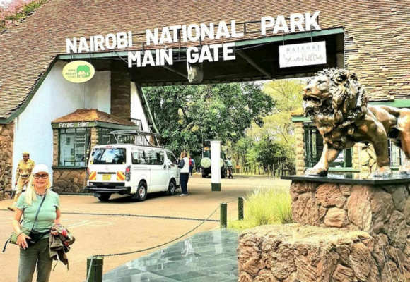Main gate entrance of the Kenya Wildlife Service (KWS) Headquarters in Nairobi, Kenya.
